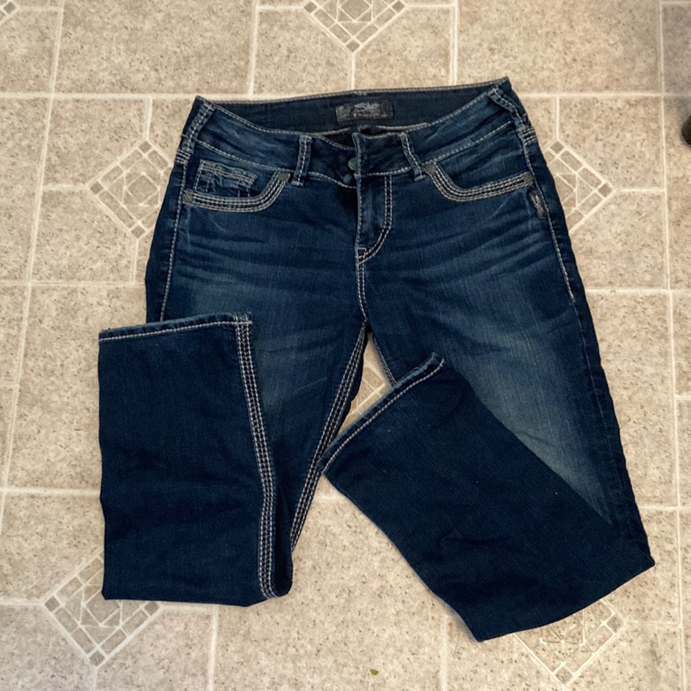 Dark blue jeans, size 27 waist, never worn